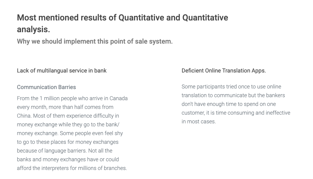 Research finding: new arrivals with no local network or internet access struggle to find money exchange, and payment behaviour differs sharply by country of origin.
