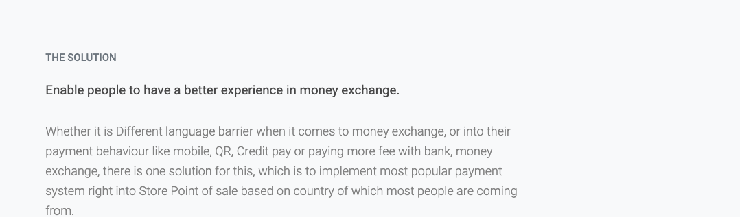 Two solution paths considered: (1) a real-time conversion agreement with a bank, paired with China's most popular payment provider, since most travellers arrive from China; or (2) a real-time conversion agreement with the central bank, paired with a globally popular payment provider.